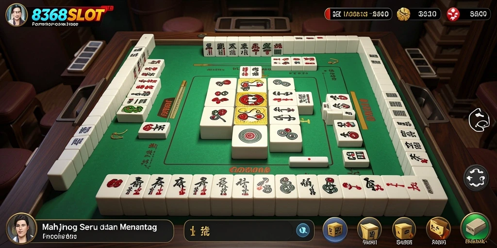 Screenshot gameplay <strong>8368SLOT</strong> yang menunjukkan kecerdasan strategi Mahjong.