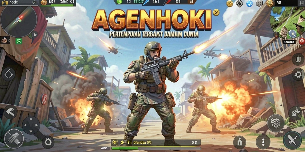 Gameplay seru di AGENHOKI dengan pertempuran strategi.