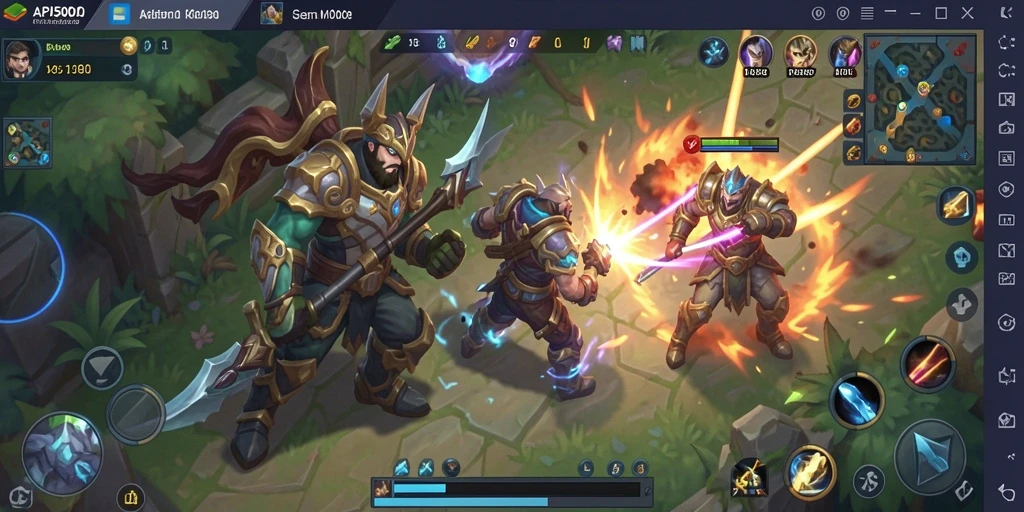 Tampilan gameplay seru di dalam API5000 dengan karakter MOBA yang unik.