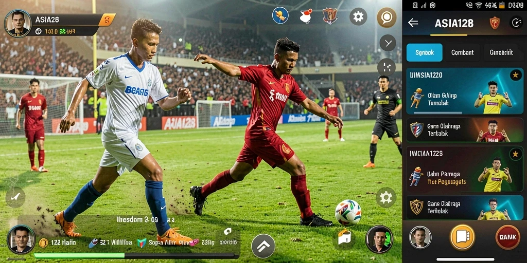 Screenshot utama ASIA128 menunjukkan gameplay olahraga yang menarik.