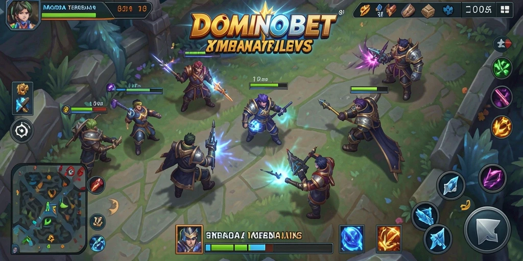 Screenshot gameplay <strong>DOMINOBET</strong> menampilkan aksi seru dan strategi tim.