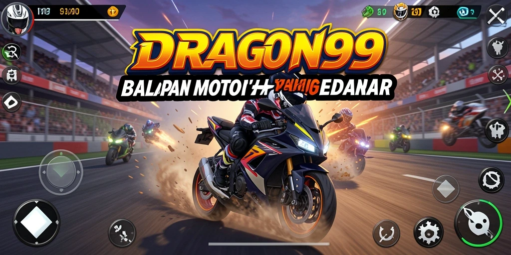 Screenshot gameplay DRAGON99 yang menampilkan serunya balapan motor.