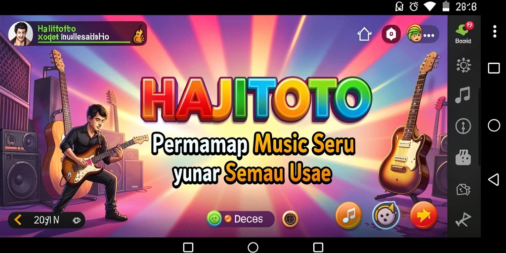 Tangkapan layar HAJITOTO menampilkan pemain sedang menikmati gameplay musik.