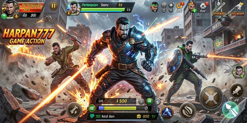 Tampilan gameplay action yang seru dan menegangkan di HARAPAN777.