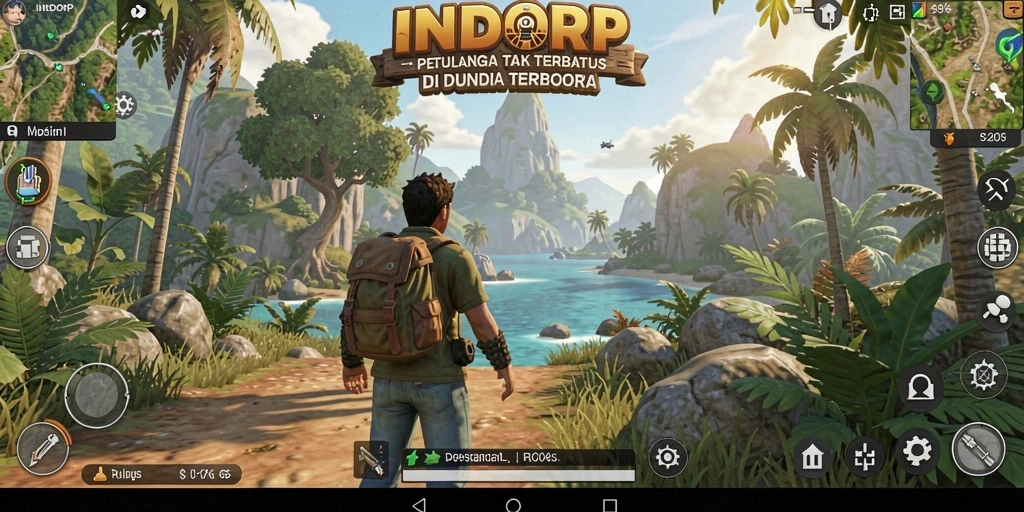 Tangkapan layar gameplay INDORP menampilkan dunia yang luas dan dinamis.