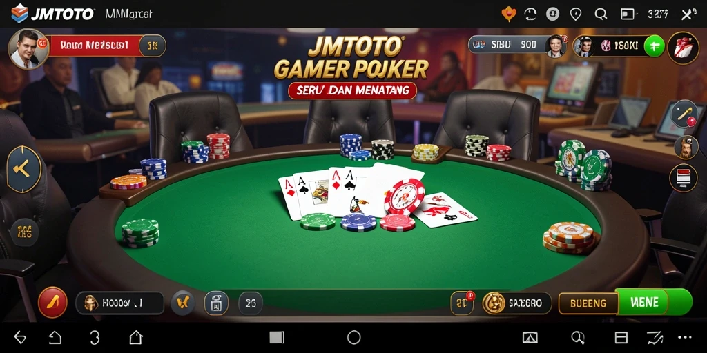 Tampilan utama JMTOTO menampilkan gameplay poker yang seru dan interaktif.