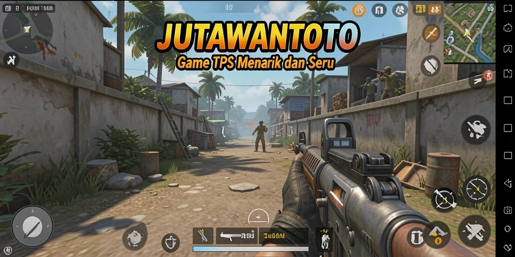 Screenshot gameplay seru dari JUTAWANTOTO dengan pertempuran intens.