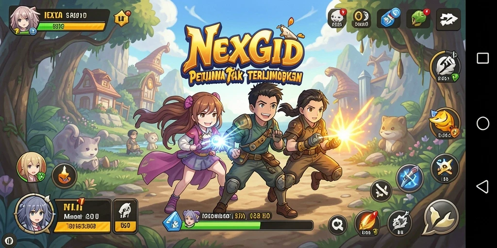 Tampilan gameplay Anime yang penuh aksi dan warna.