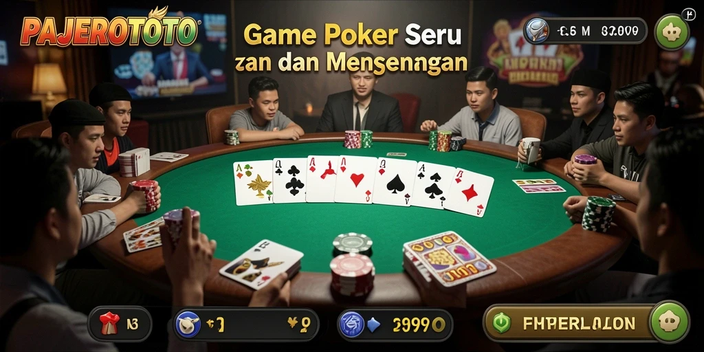 Tampilan gameplay seru dalam PAJEROTOTO menunjukkan aksi Poker menegangkan.