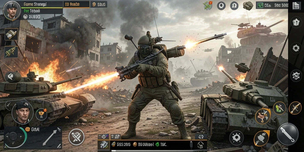 Tampilan gameplay RKGG dengan grafik menarik dan pertempuran strategis.