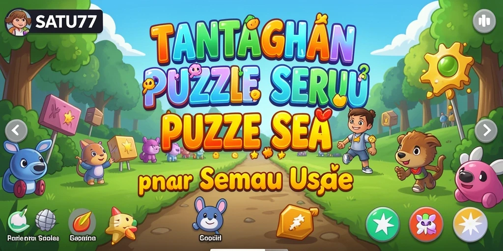 Screenshot menunjukkan gameplay seru SATU77 dengan banyak puzzle menantang.