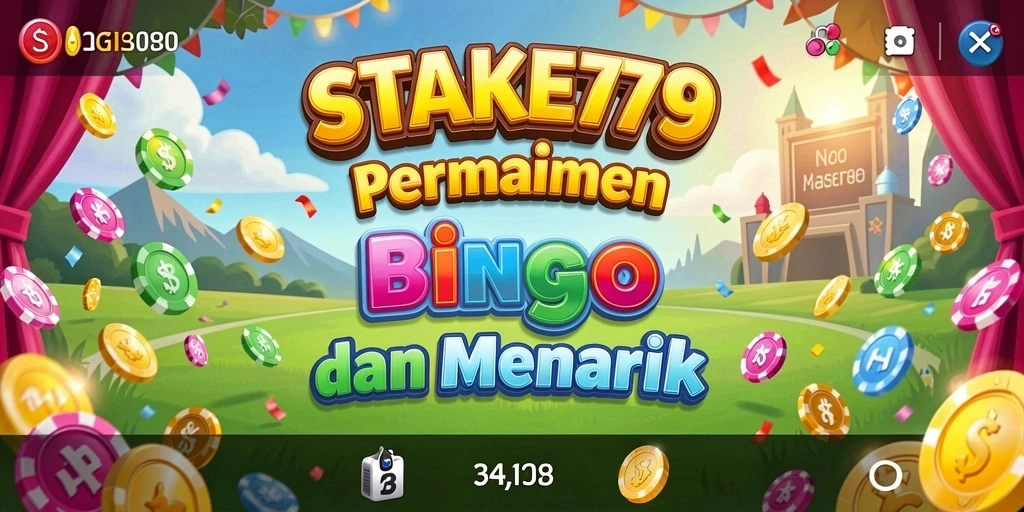 Tampilan gameplay seru dalam STAKE779 dengan kartu Bingo yang berwarna-warni.